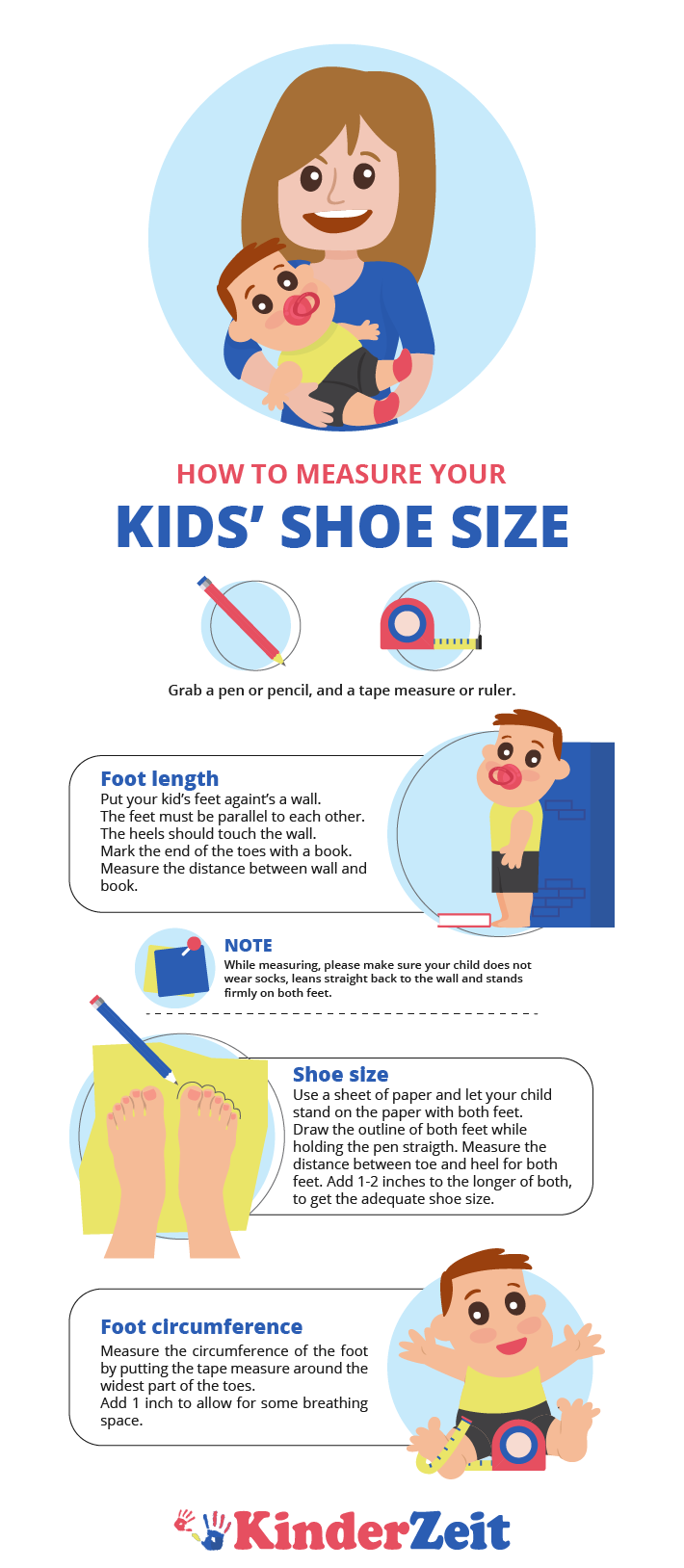 childrens shoe sizes in inches